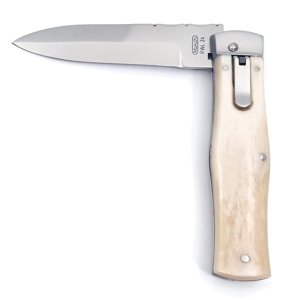 Cuchillo arrojadizo WILDCAT con hoja RWL34 y empuñadura de hueso