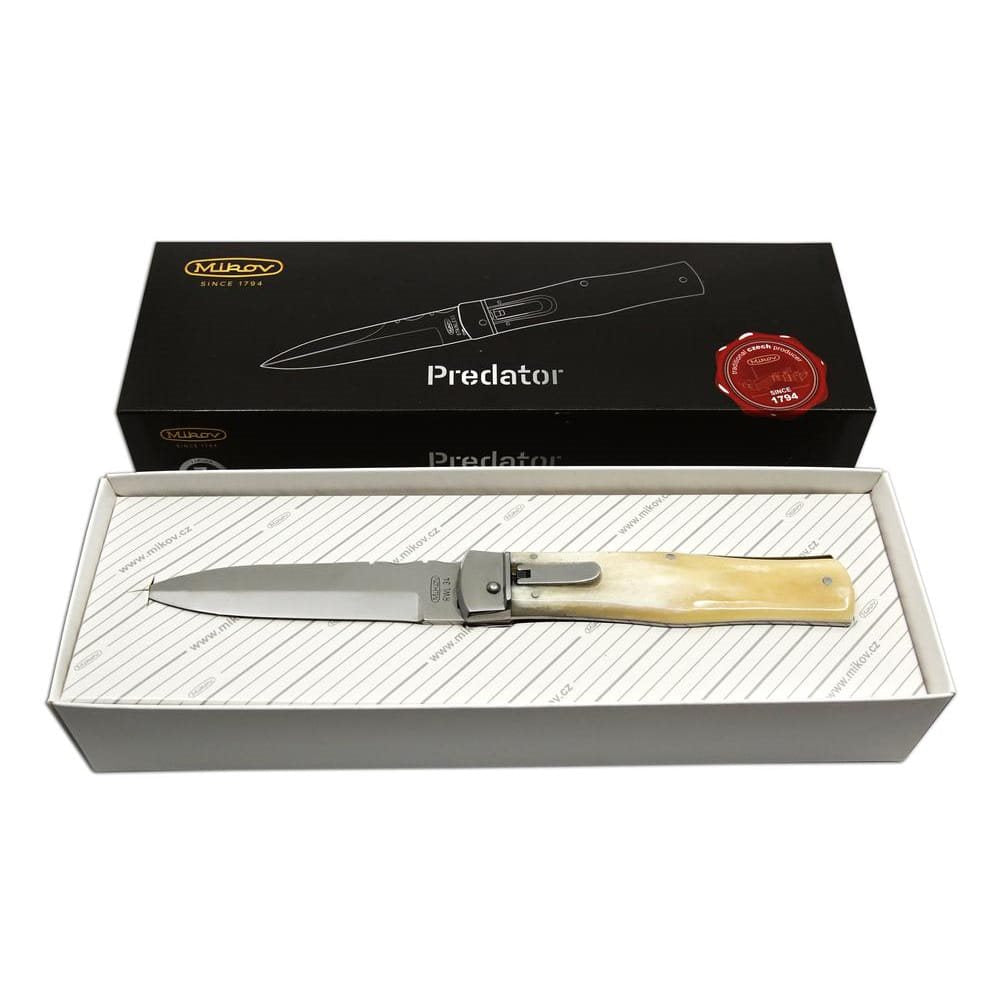 Cuchillo arrojadizo WILDCAT con hoja RWL34 y empuñadura de hueso