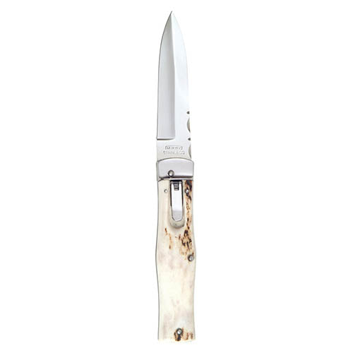 Cuchillo lanzador WILDCAT con hoja RWL34 y empuñadura de paroh (asta de ciervo), hoja 95 mm, ancho 23 mm