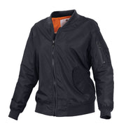 Chaqueta bomber MA-1 femenina negra, réplica impermeable