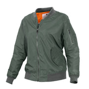 Chaqueta bomber mujer MA-1 Flight Sage verde - corte femenino y material resistente al agua