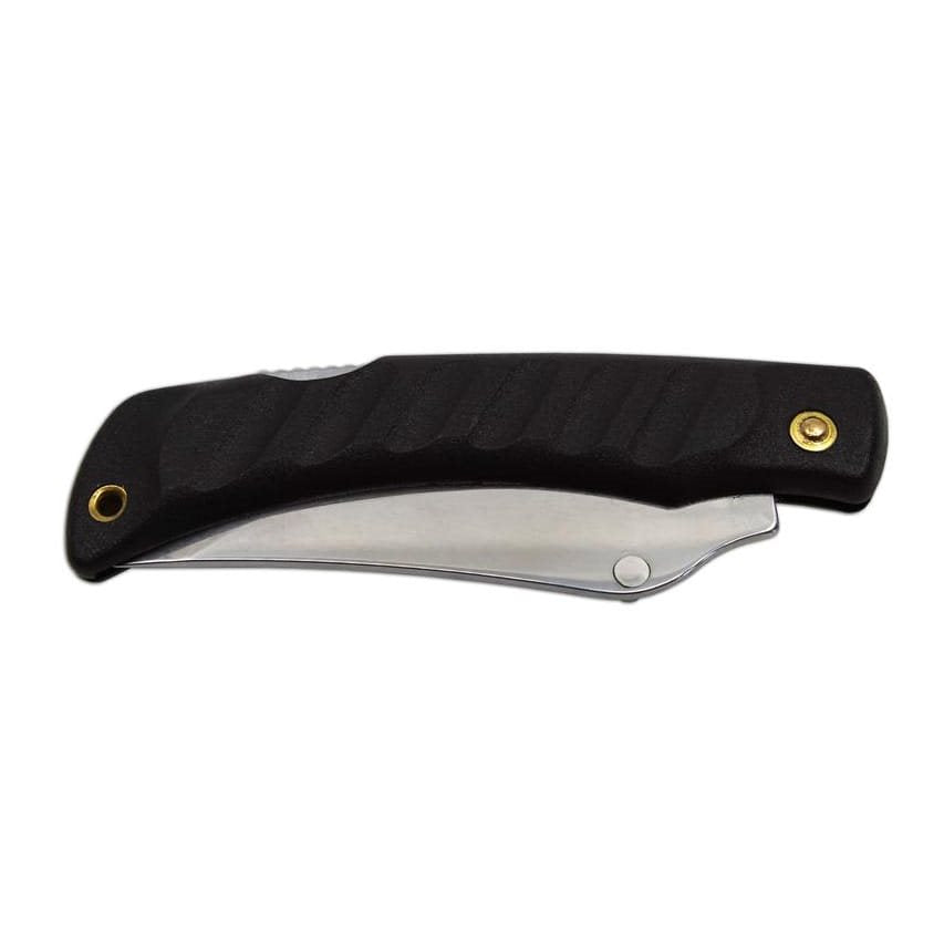 Navaja plegable NH-1/C deportiva con acabado cocodrilo, hoja acero inox 420 y mango plástico negro