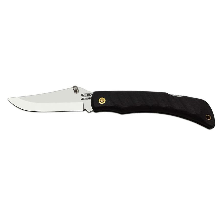 Navaja plegable NH-1/C deportiva con acabado cocodrilo, hoja acero inox 420 y mango plástico negro