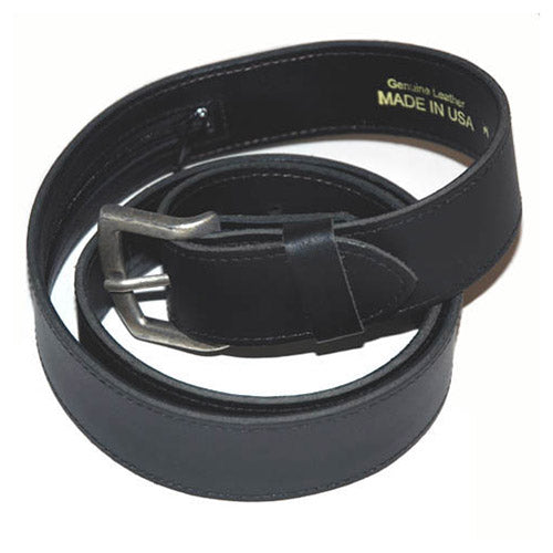 Cinturón de cuero negro con monedero en el interior, ancho 38 mm