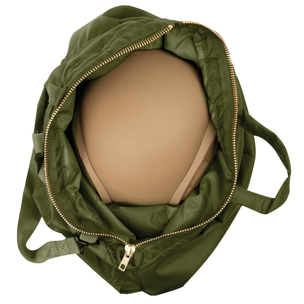 Bolsa para casco con correa de hombro ajustable, interior acolchado y dos bolsillos exteriores