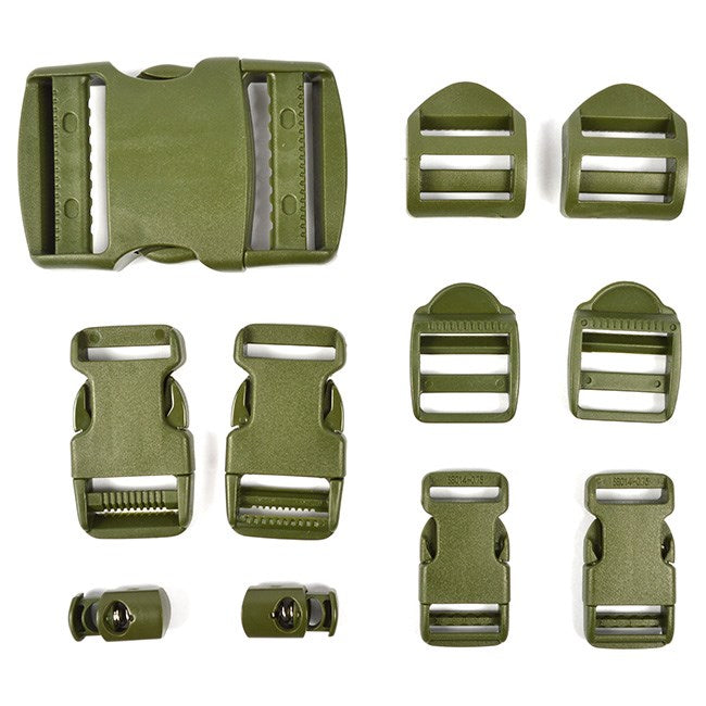 Set de hebillas verdes, 5 piezas, plástico, 115 g, referencia 245181GR