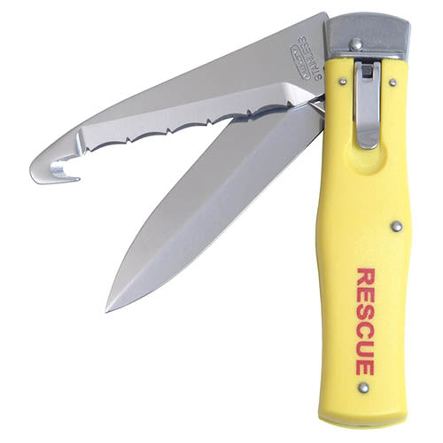 Cuchillo lanzable NH-2 RESCUE con mango de plástico y hoja de acero inoxidable 420, longitud total 120 mm