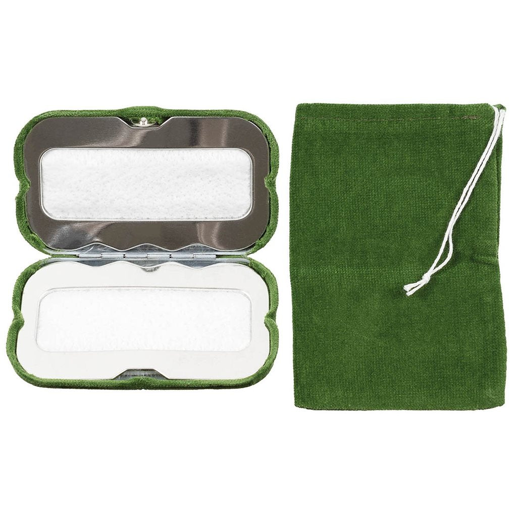 Calentador de brasas en funda verde de bolsillo