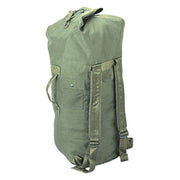 Saco marinero US de nylon verde con dos correas y asa, usado