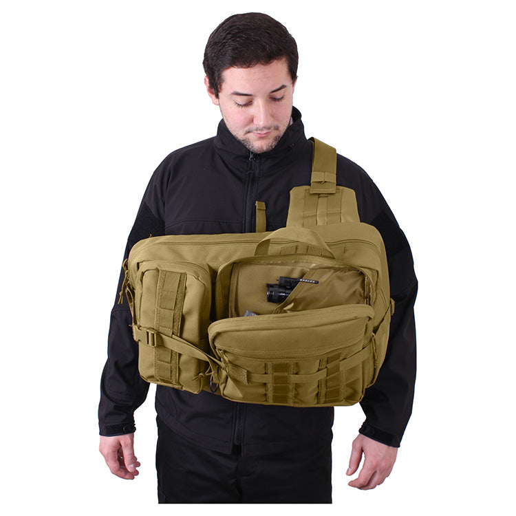 Mochila TACTISLING de un hombro negra, 51 x 32 x 13 cm