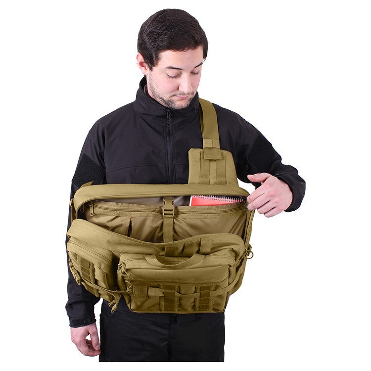 Mochila TACTISLING de un hombro negra, 51 x 32 x 13 cm