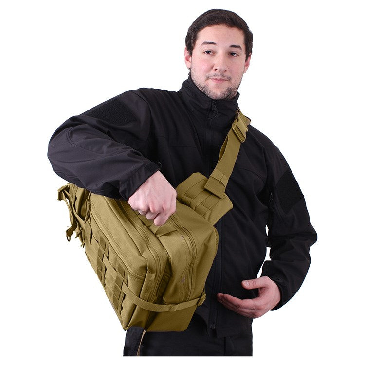 Mochila TACTISLING de un hombro negra, 51 x 32 x 13 cm