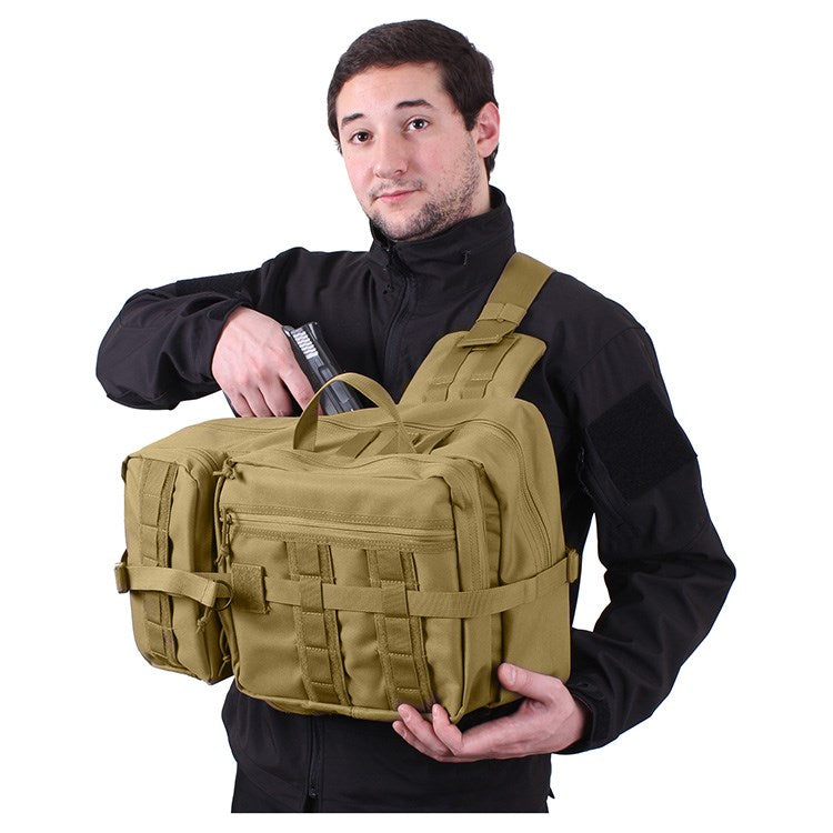Mochila TACTISLING de un hombro negra, 51 x 32 x 13 cm