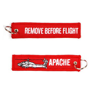 Llavero REMOVE BEFORE FLIGHT Apache 13 x 3 cm