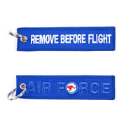 Llavero etiqueta 'REMOVE BEFORE FLIGHT' AIR FORCE, aprox. 13 x 3 cm