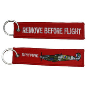 Llavero 'REMOVE BEFORE FLIGHT' modelo Spitfire, aprox. 13 x 3 cm