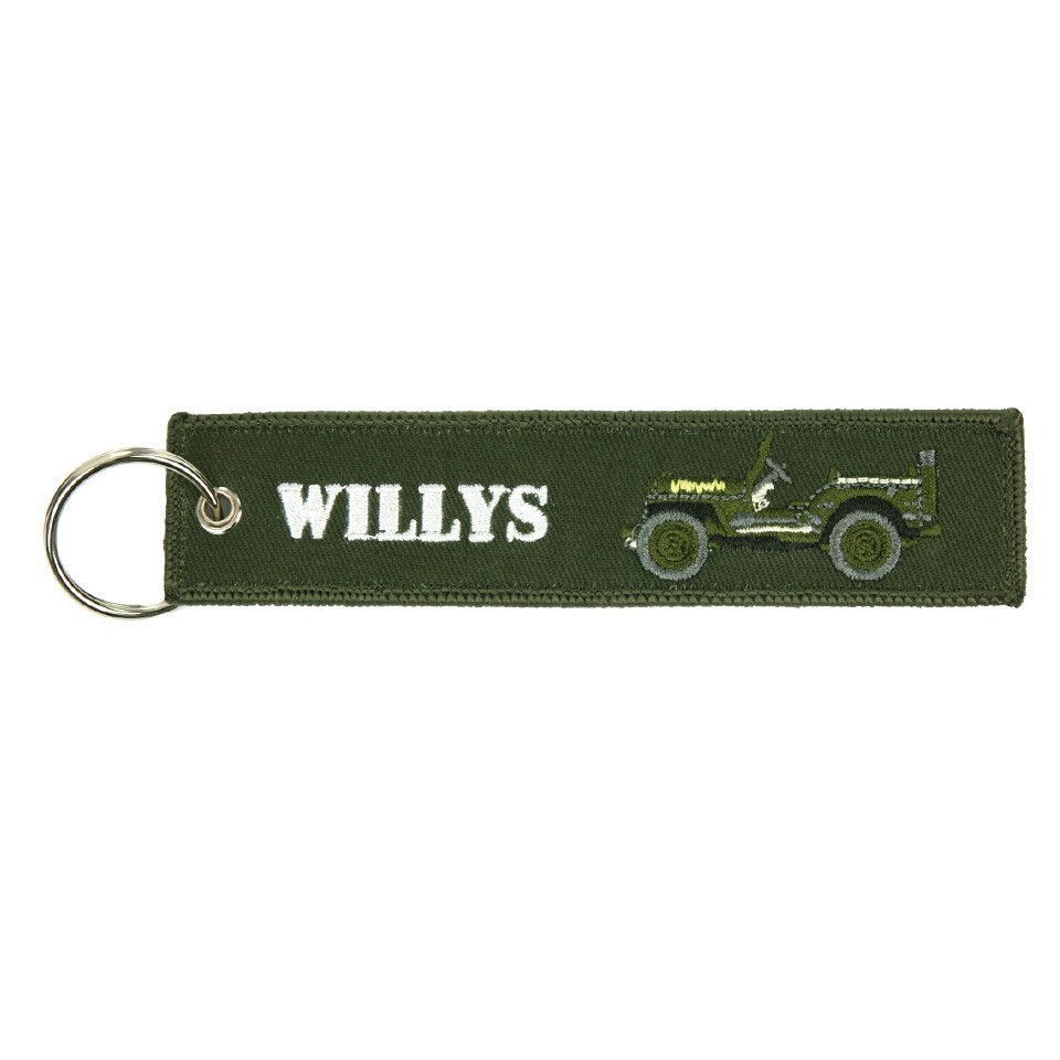 Llavero JEEP WILLYS con inscripción en un lado - 13 x 3,2 cm