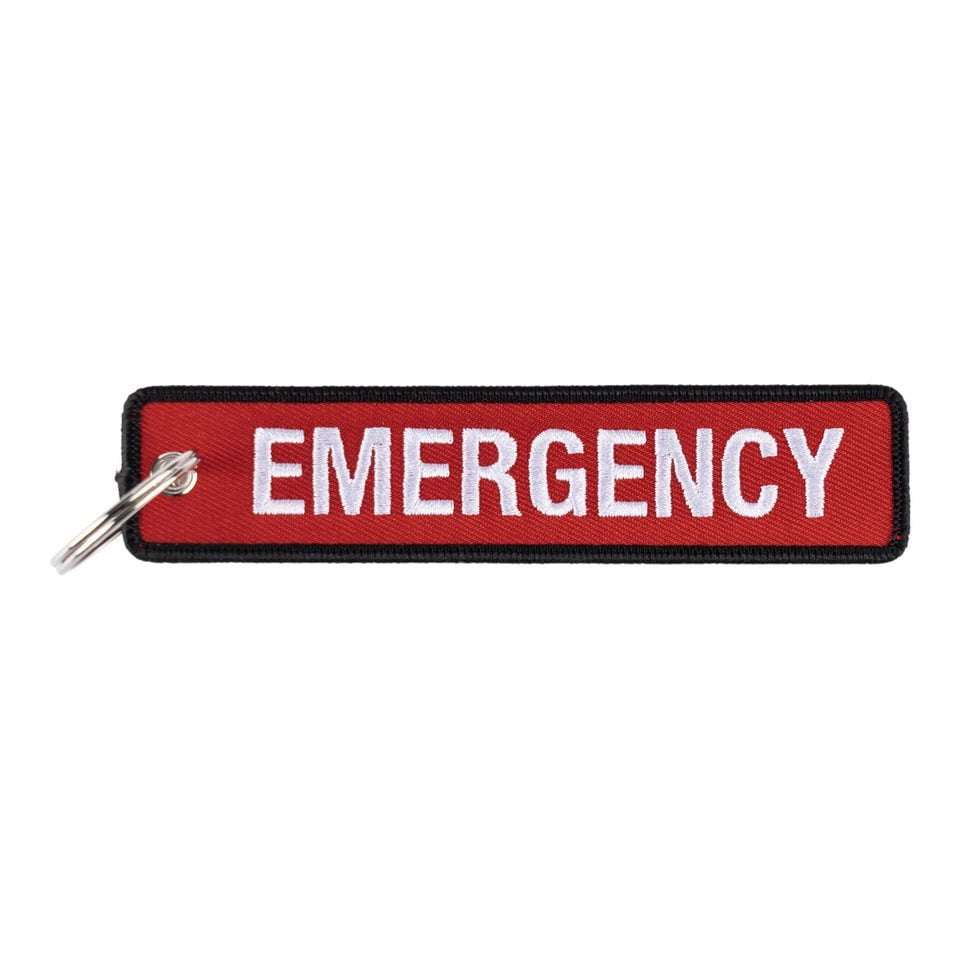 Llavero EMERGENCY con inscripción 'EMERGENCY' - accesorio de calidad