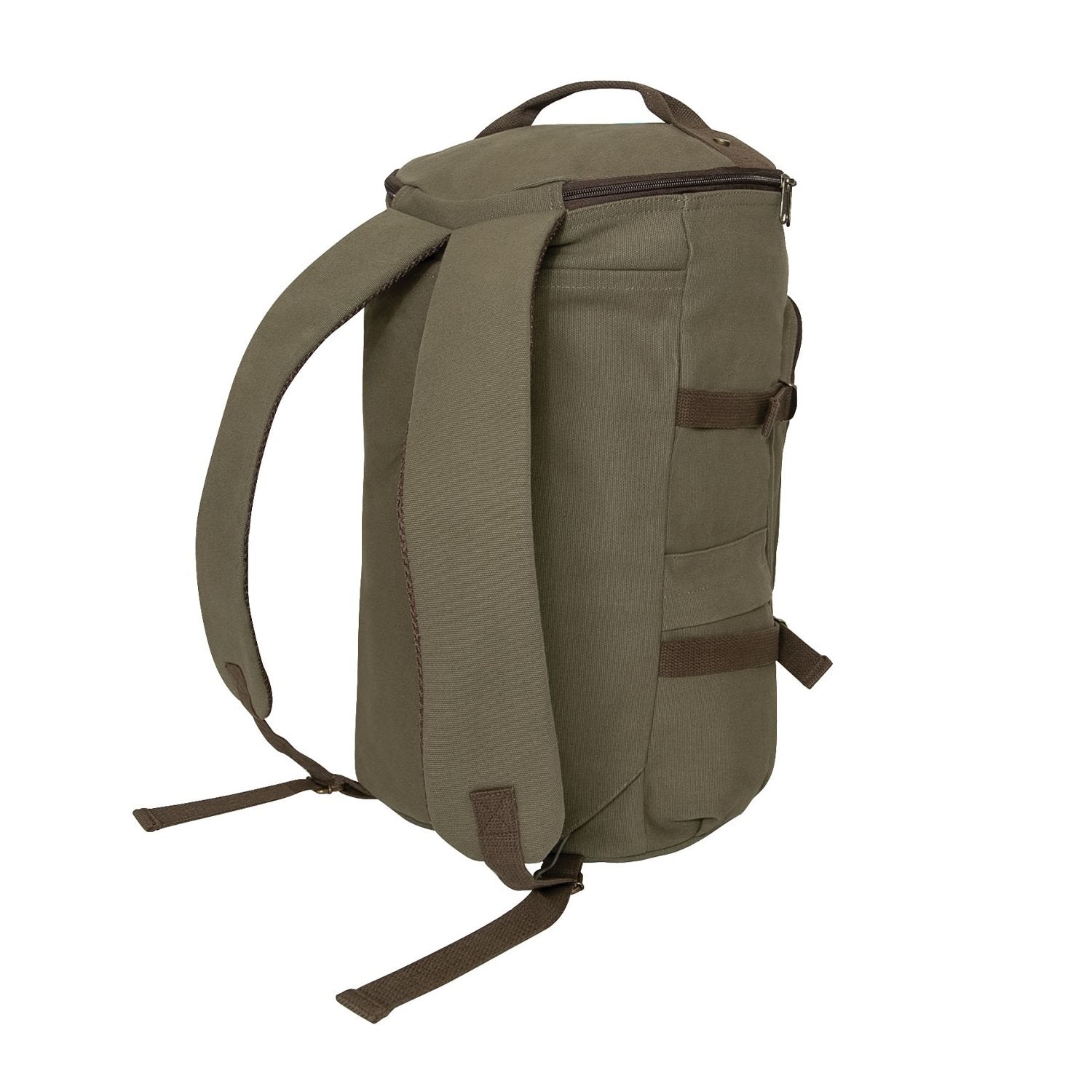 Bolsa convertible 19" de lona, vista frontal con asas y correas