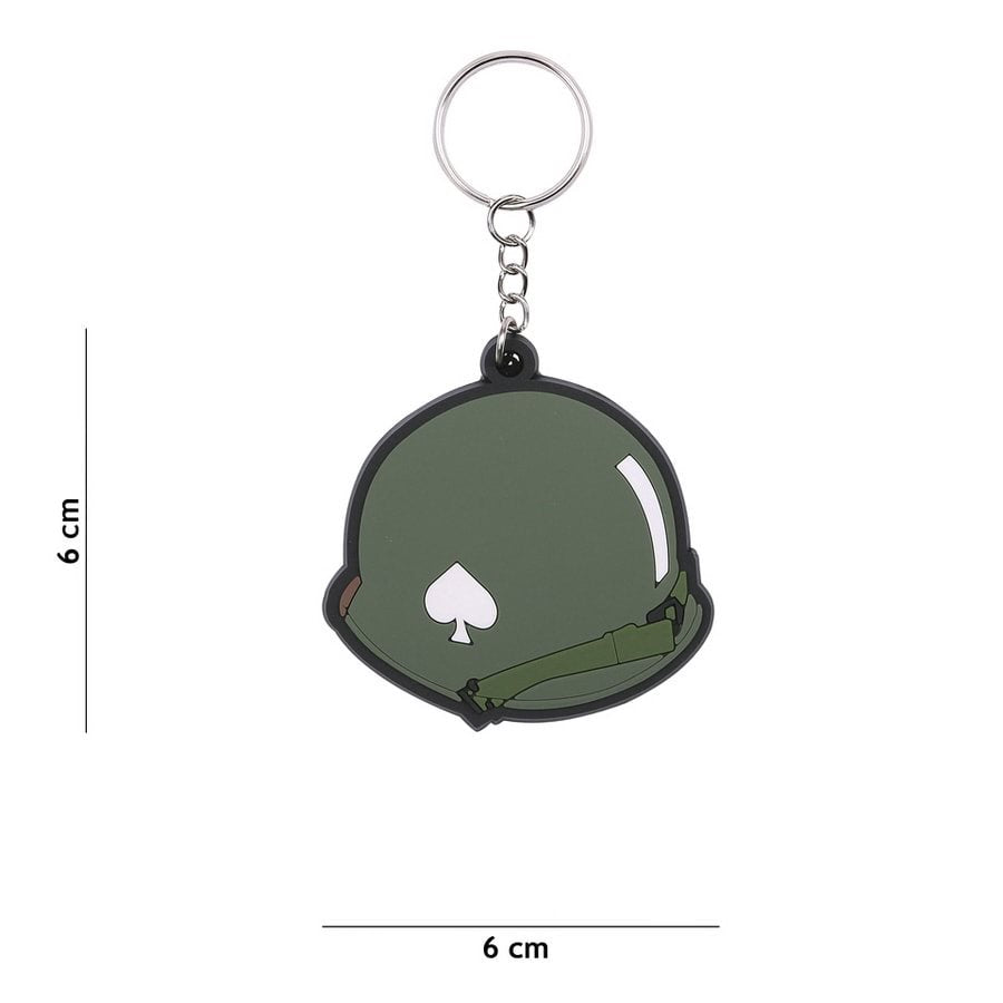 Llavero 506PIR HELMET con diseño de casco de combate en plástico resistente 6 x 6 cm