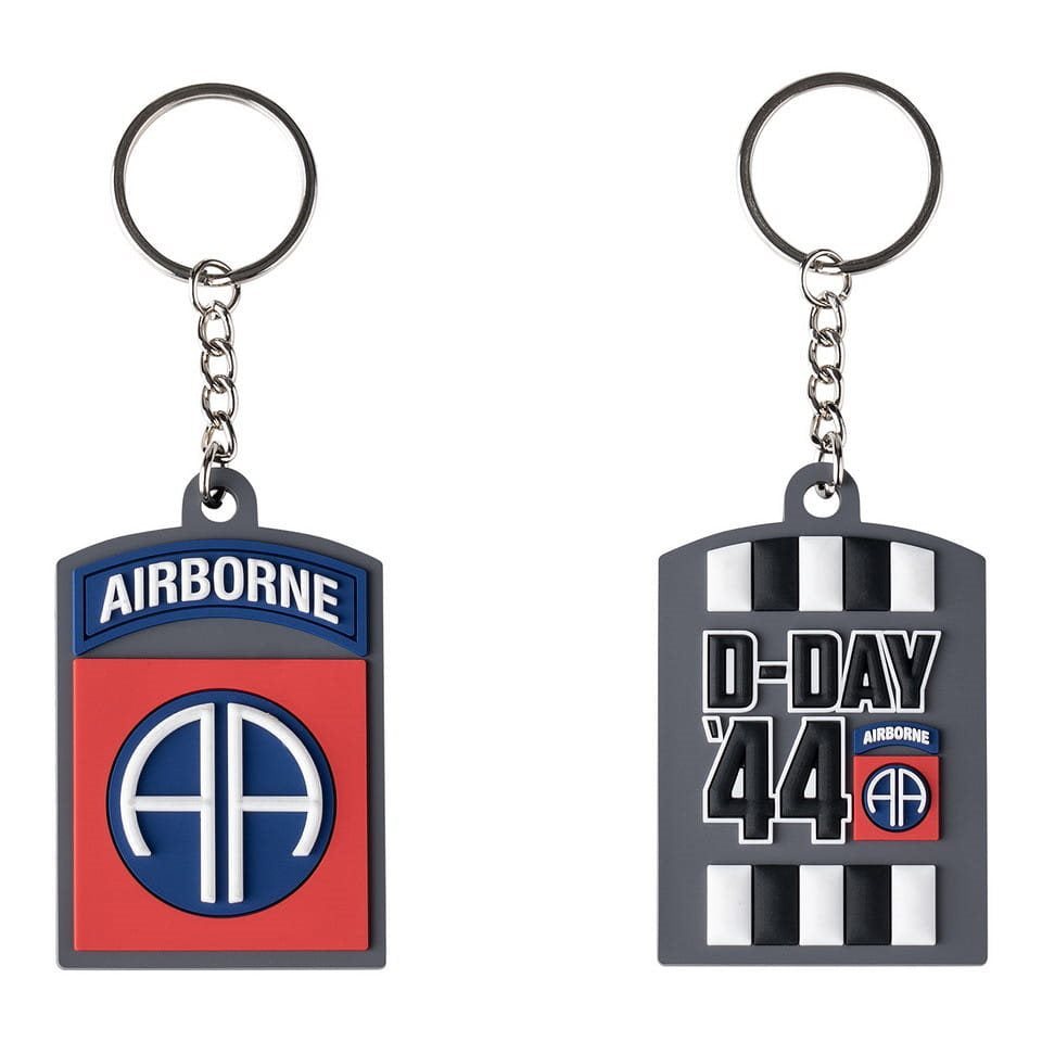 Llavero 82nd AIRBORNE D-DAY PVC 3D con diseño conmemorativo