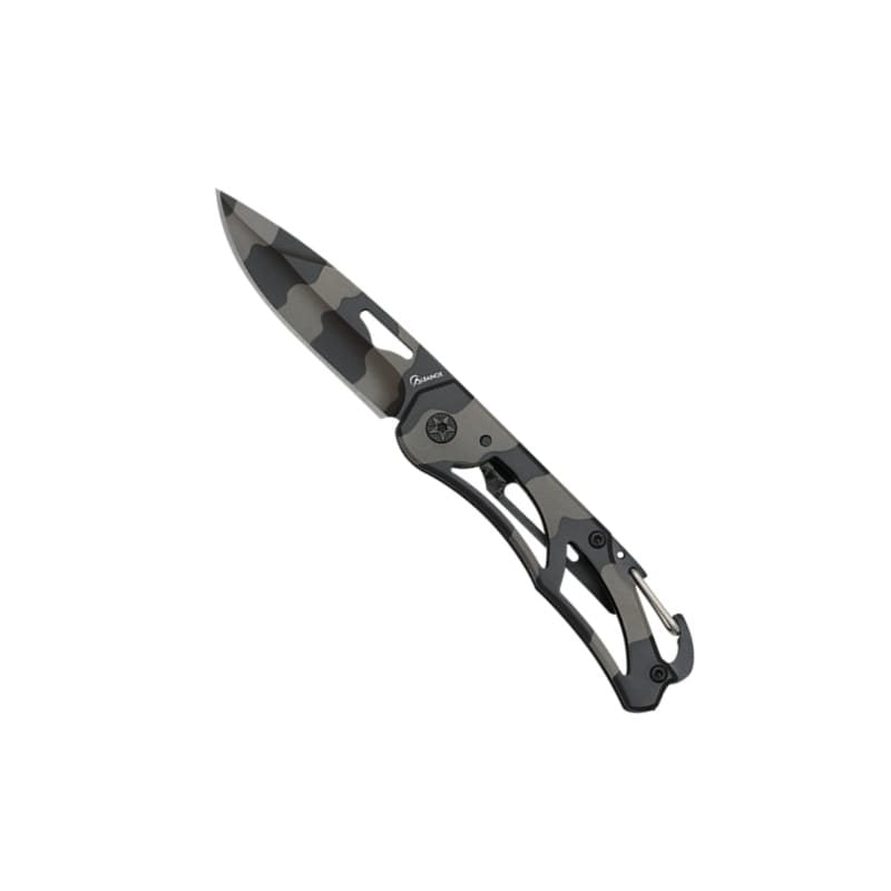 Navaja plegable URBAN CAMO con mosquetón y hoja lisa de acero inoxidable
