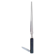 Abrecartas acero inox 420, mango plastico negro, 243 mm, funda PVC