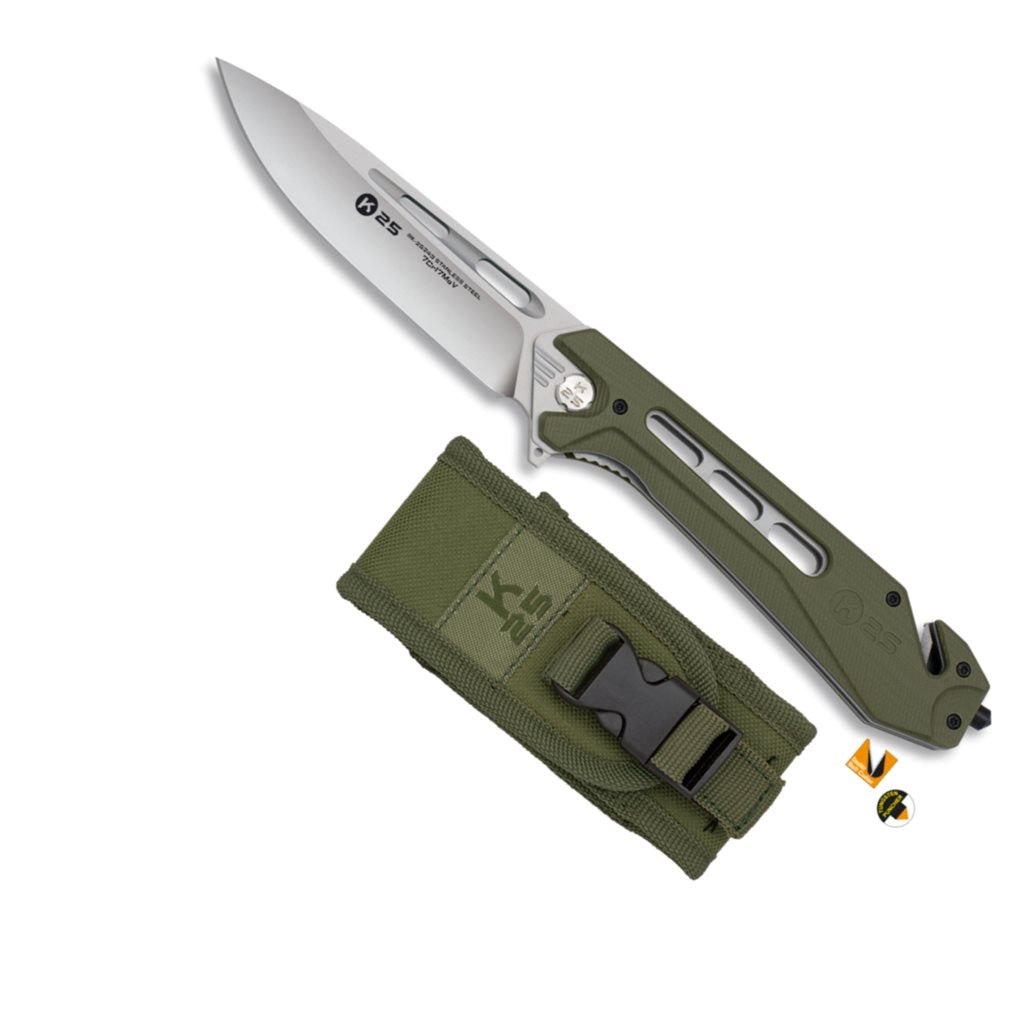 Navaja táctica plegable TACTICAL XL verde con funda