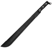 Machete US OCEL 45 cm con hoja de acero ennegrecido, mango plástico y filo dentado, color negro