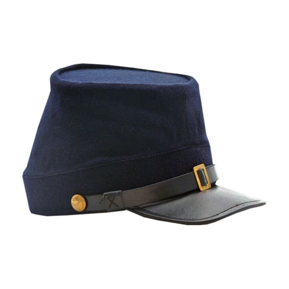 Gorra réplica Guerra Civil EE. UU. en lana con adornos de cuero sintético, talla 59 cm