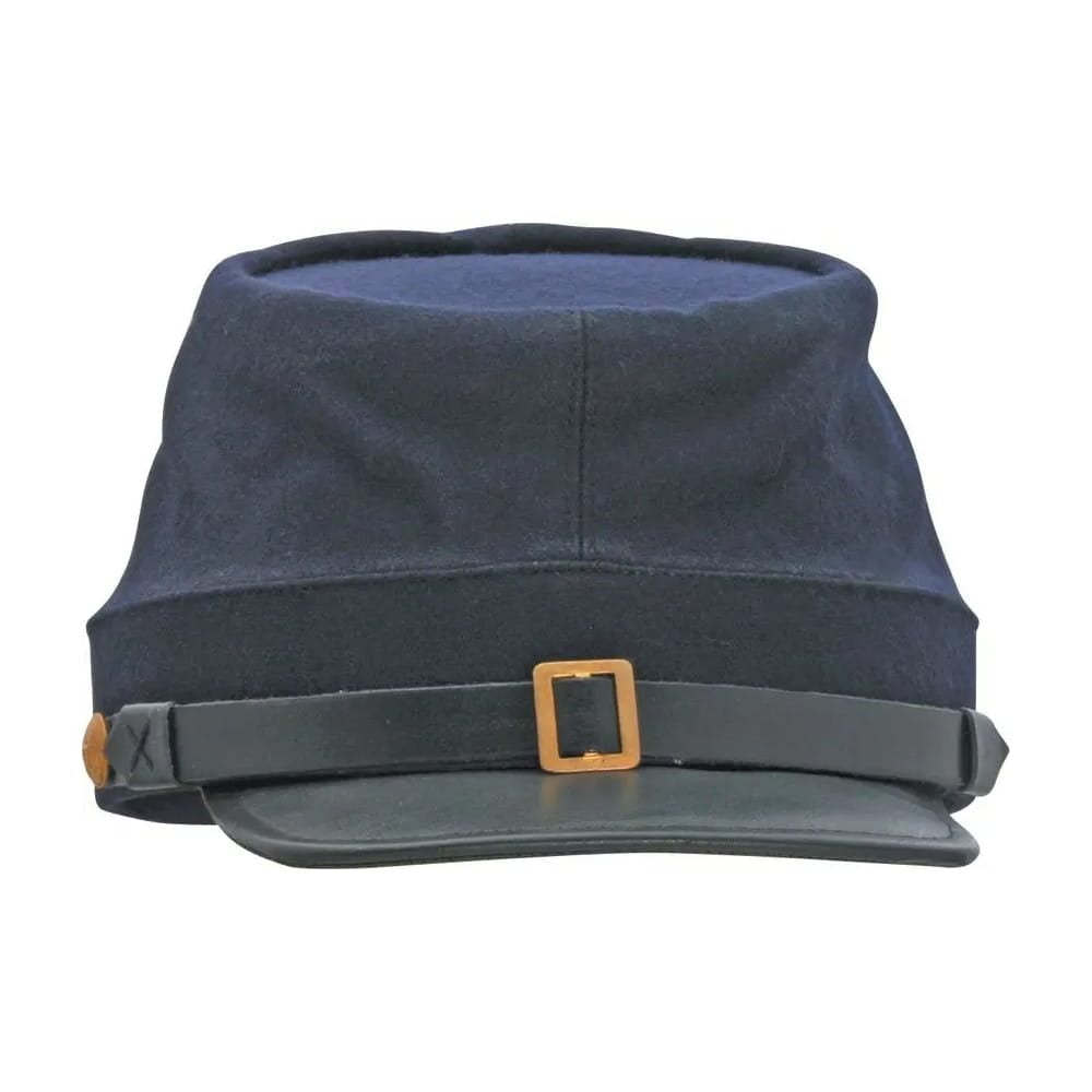Gorra réplica Guerra Civil EE. UU. en lana con adornos de cuero sintético, talla 59 cm