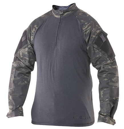 Camisa táctica COMBAT TRU 1/4 ZIP Tru-Spec, mangas y hombros rip-stop, cuerpo Cordura Baselayer