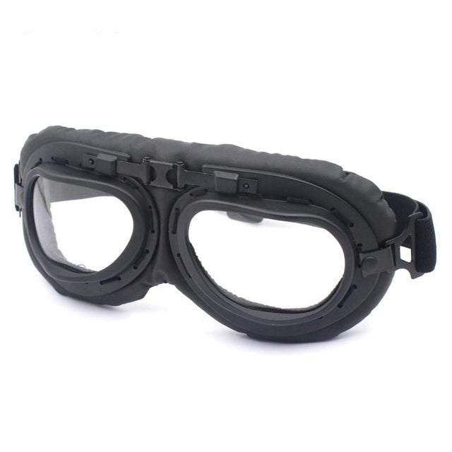 Gafas tipo RAF negras con acolchado y correa elástica ajustable