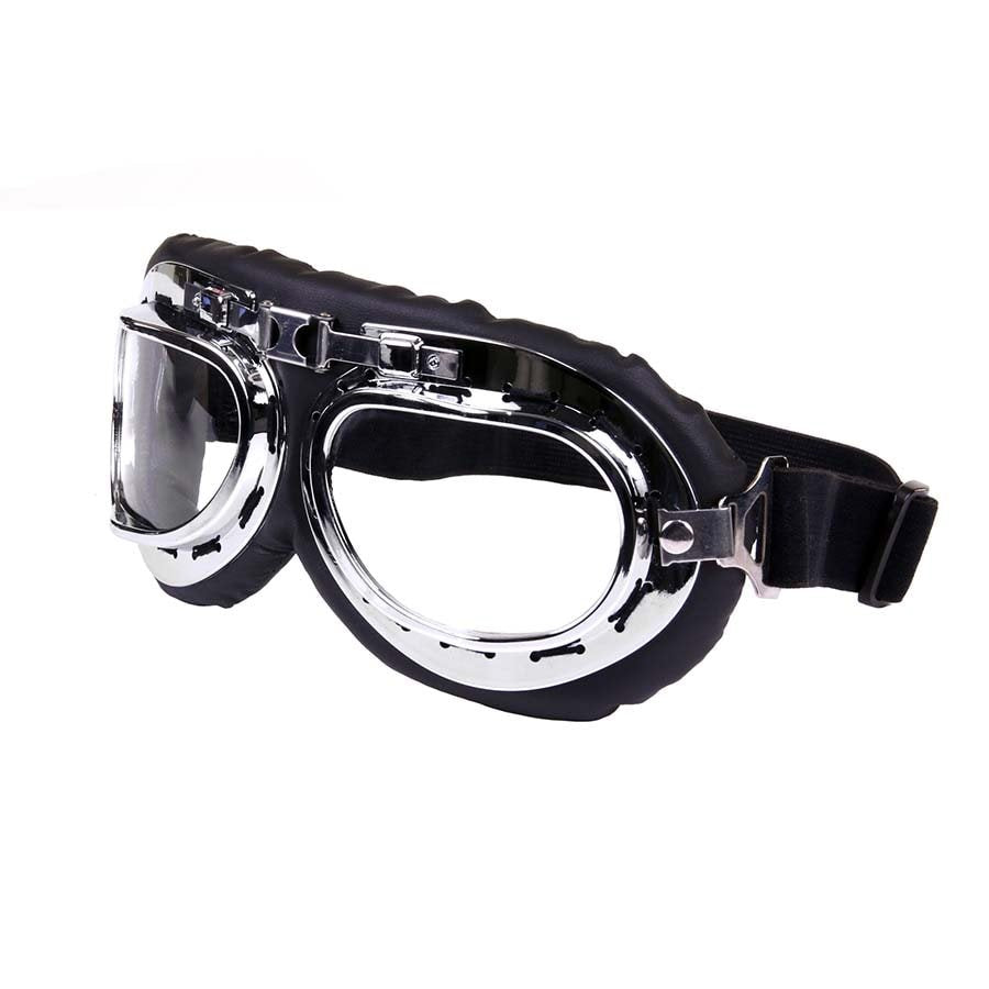 Gafas tipo RAF negras con acolchado y correa elástica ajustable