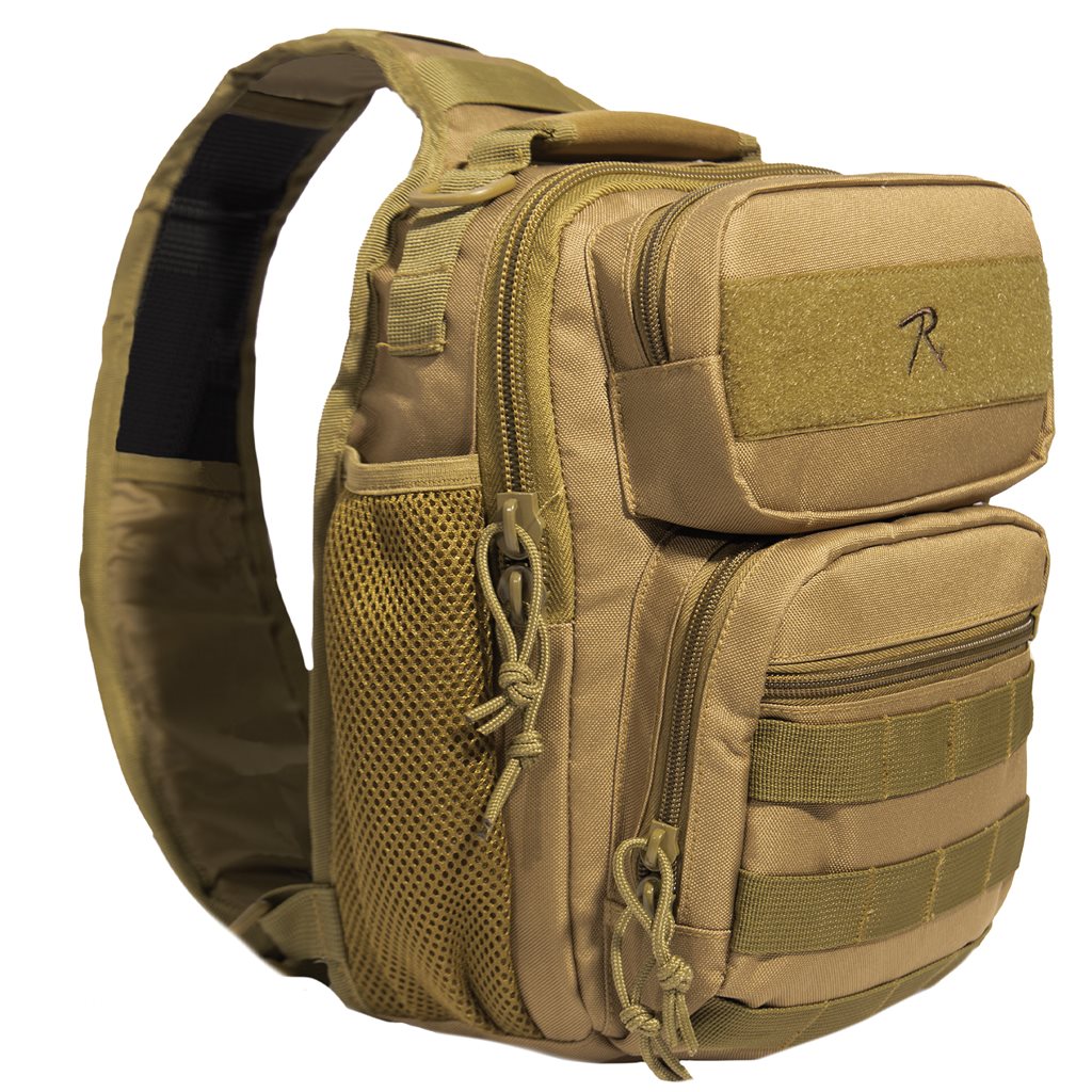 Mochila TACTISLING COMPACT coyote, sling de un solo hombro con acceso frontal rápido