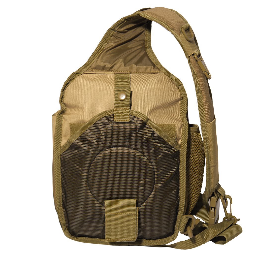 Mochila TACTISLING COMPACT coyote, sling de un solo hombro con acceso frontal rápido