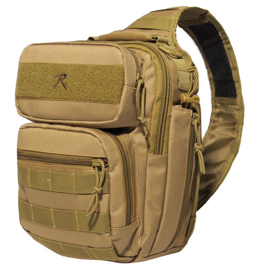 Mochila TACTISLING COMPACT coyote, sling de un solo hombro con acceso frontal rápido