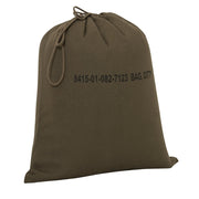 Bolsa de algodón verde U.S. con cordón y estampado en un lado, 40 x 48 cm