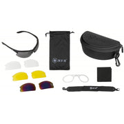 Gafas STRIKE con cuatro lentes intercambiables y estuche, marco negro