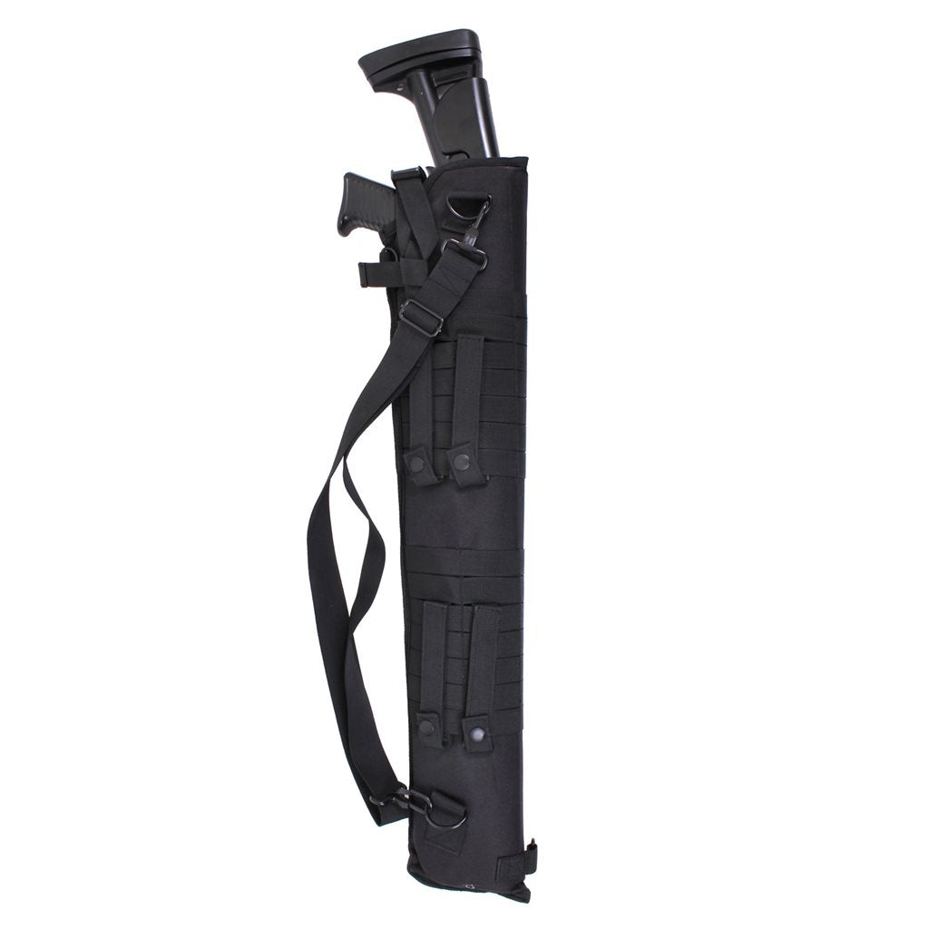 Funda para escopeta MOLLE ROTHCO negra con correa de hombro, anillas D y drenajes