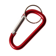 Mosquetón rojo con anilla para llaves, mosquetón 60 mm, anilla 23 mm