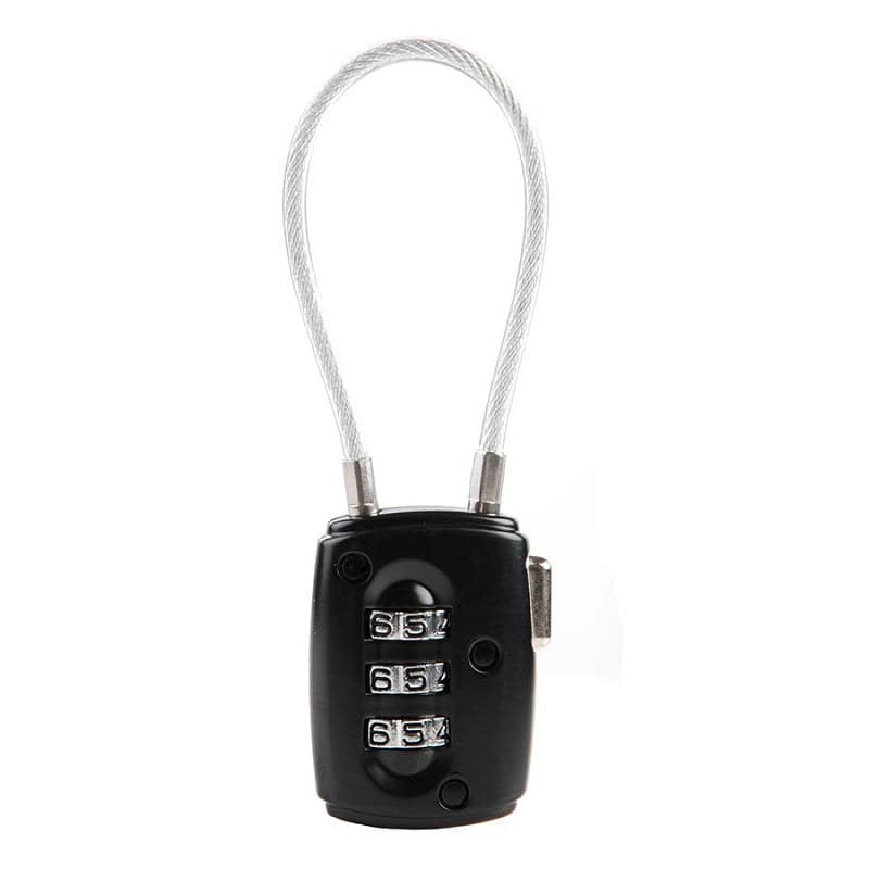 Candado de combinación con cable, dial numérico ajustable