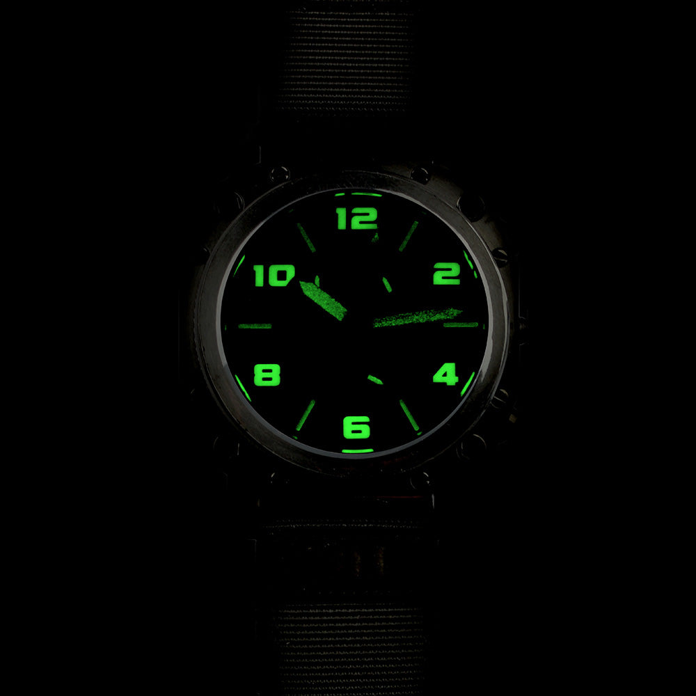 Reloj SPECIAL OPS 101 INC gris con aspecto militar, correa de nylon y cristales intercambiables