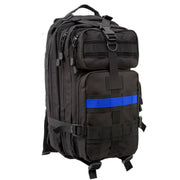 Mochila Assault I Transport negra con franja azul y sistema M.O.L.L.E. visible