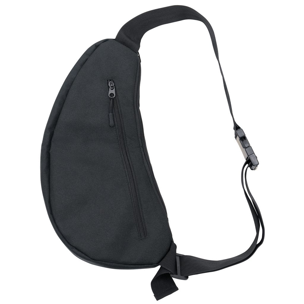 Bolsa bandolera crossbody negra en poliéster 600D, resistente al desgaste para uso diario