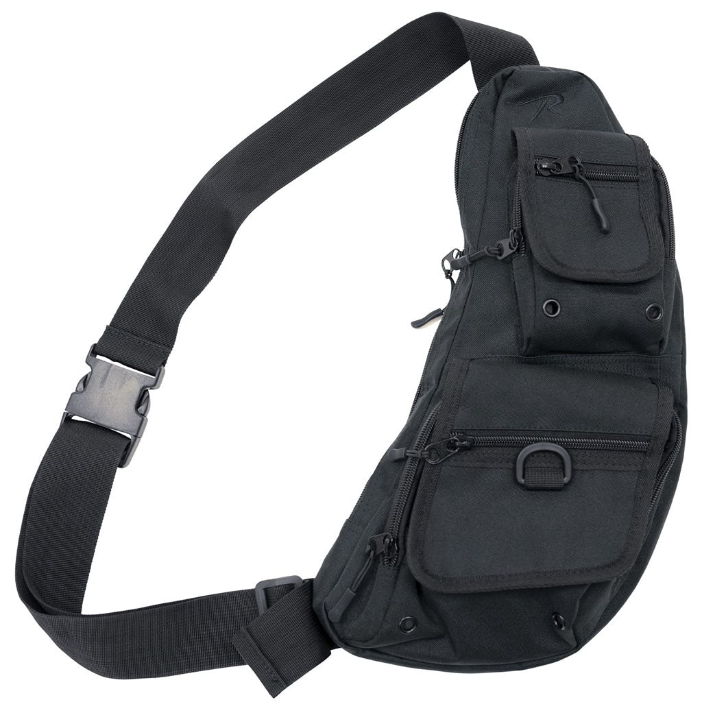 Bolsa bandolera crossbody negra en poliéster 600D, resistente al desgaste para uso diario