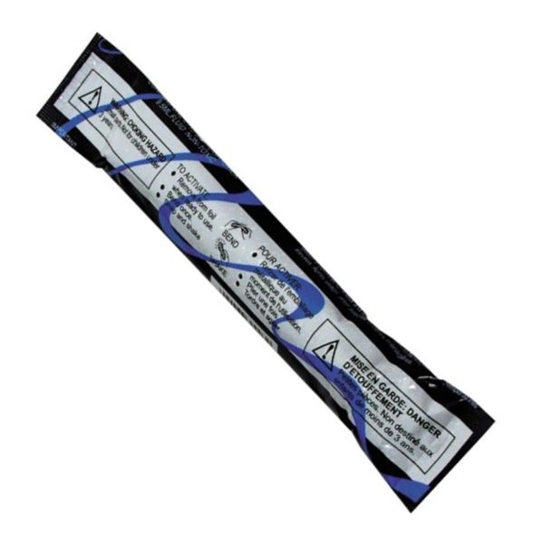 Luz química azul 8-12 horas (lightstick) 15 x 1,5 cm con gancho y cordón