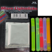 Luz química mini 6 x 50 mm, paquete de 10 unidades, 5 colores