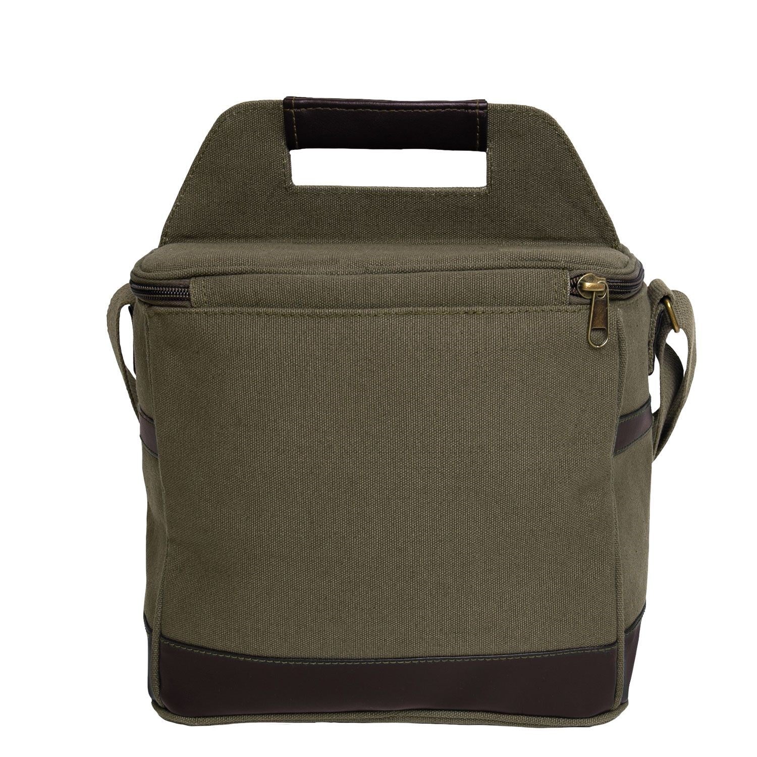 Bolsa cooler de lona COYOTE para 6 botellas con abridor en correa, 25,5x25,5x19 cm