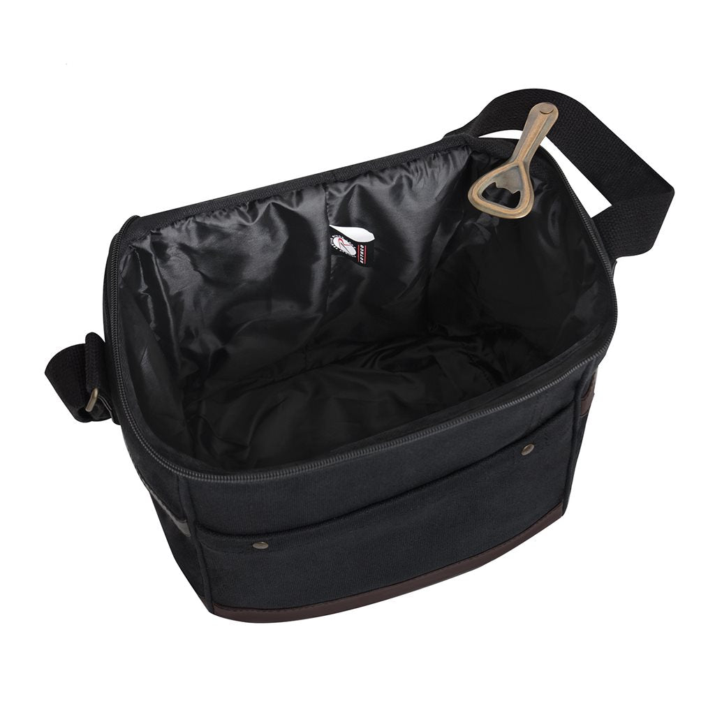 Bolsa cooler de lona COYOTE para 6 botellas con abridor en correa, 25,5x25,5x19 cm